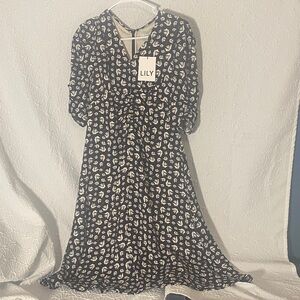 Lily Black and White Floral Maxi Dress